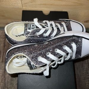 Glittery grayish sparkly converse